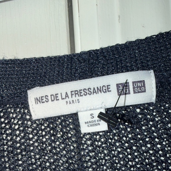 Ines De La Fressange x Uniqlo Women's Navy Open-Front Cardigan - Picture 2 of 4